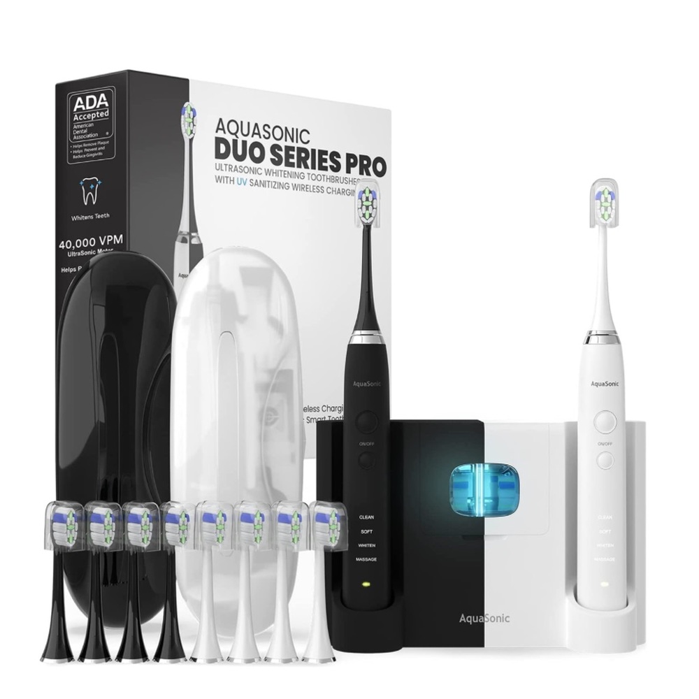 ✨Aquasonic Duo Series Pro Electric Toothbrush UV Sanitizing Charging
